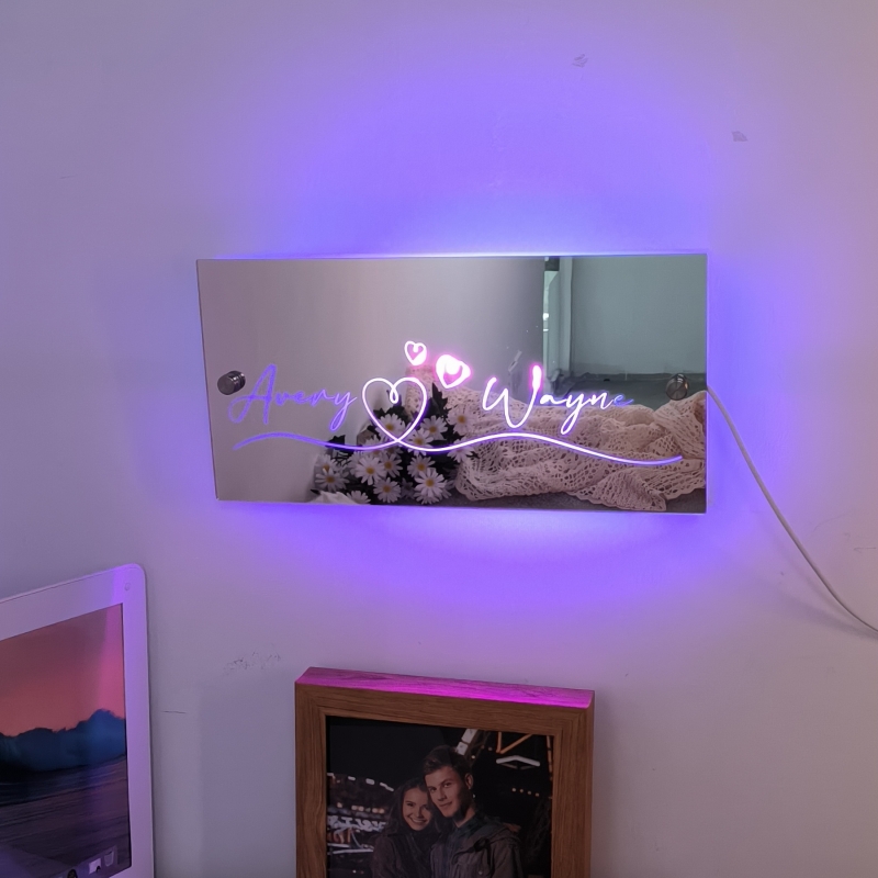 Miroir LED avec nom Personnalisé