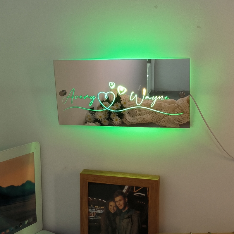 Miroir LED avec nom Personnalisé