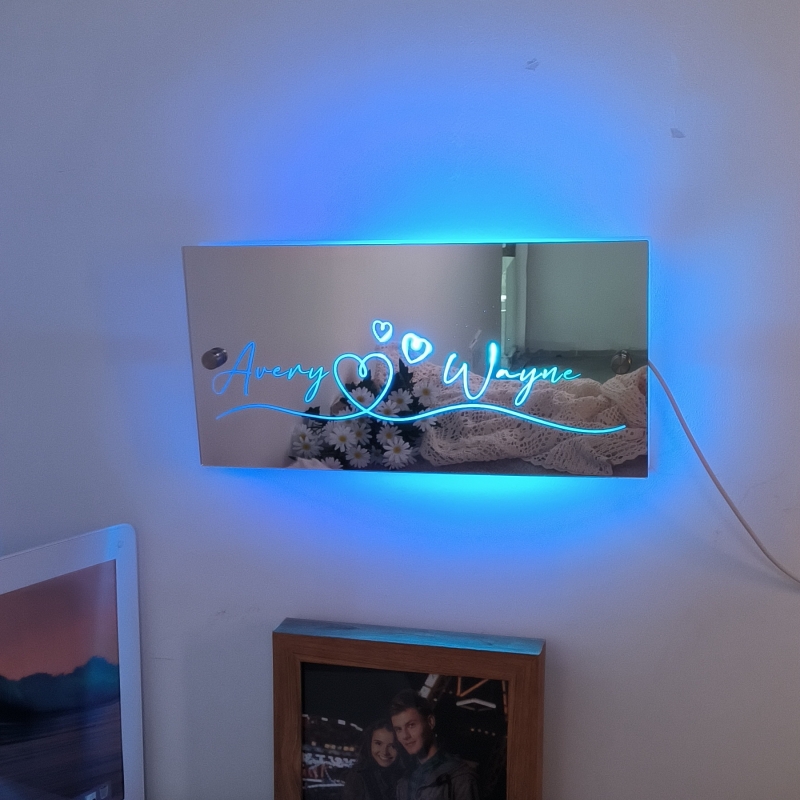 Miroir LED avec nom Personnalisé